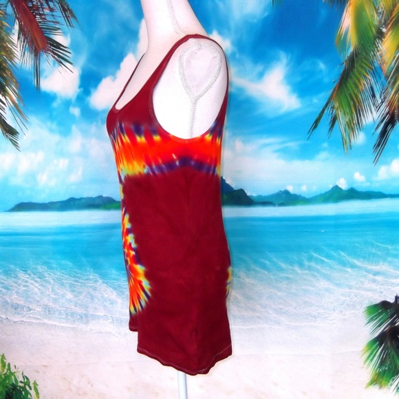 Mossimo Burgundy Tie Dye Tank Top Size XL - Picture 2 of 8